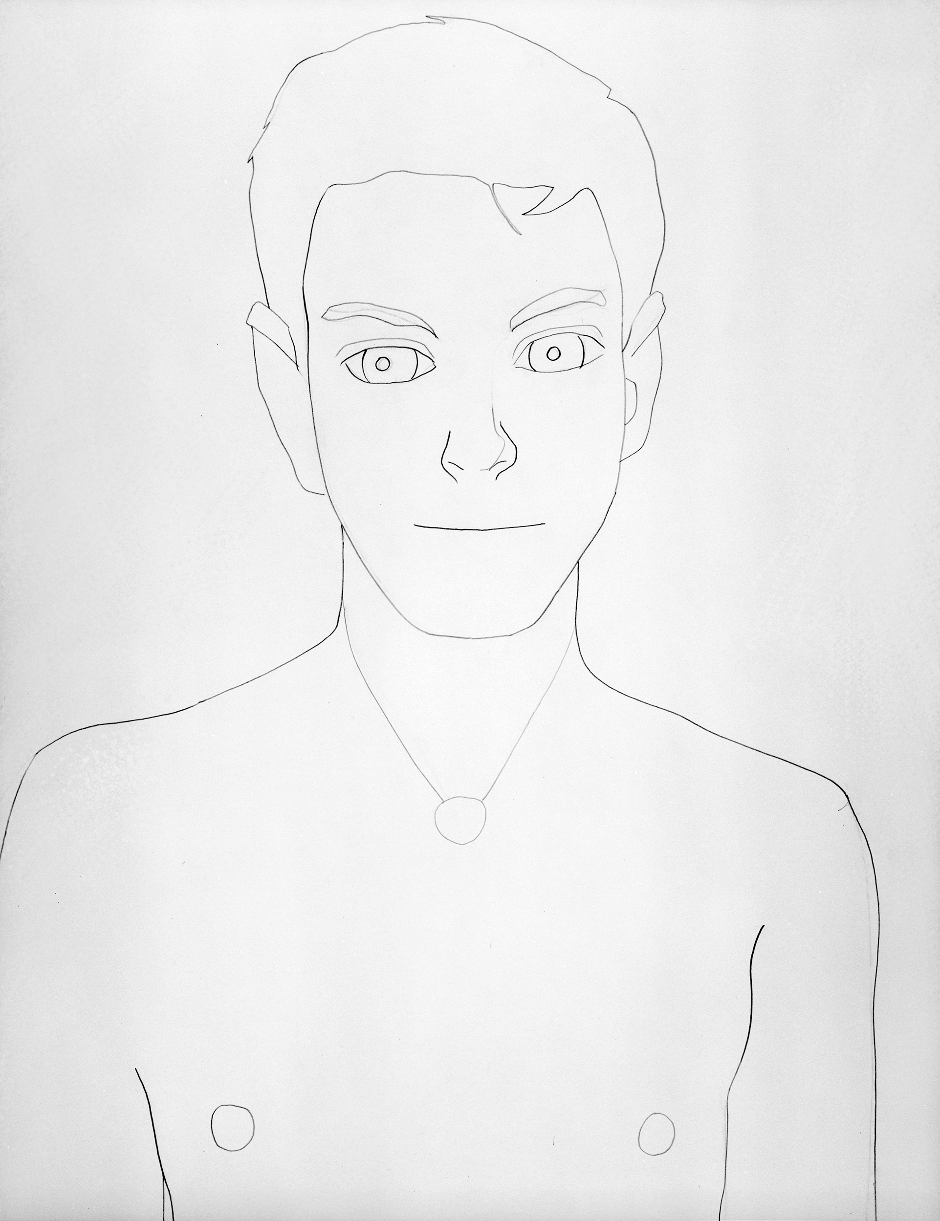 Boy, drawing by Wouter van Riessen