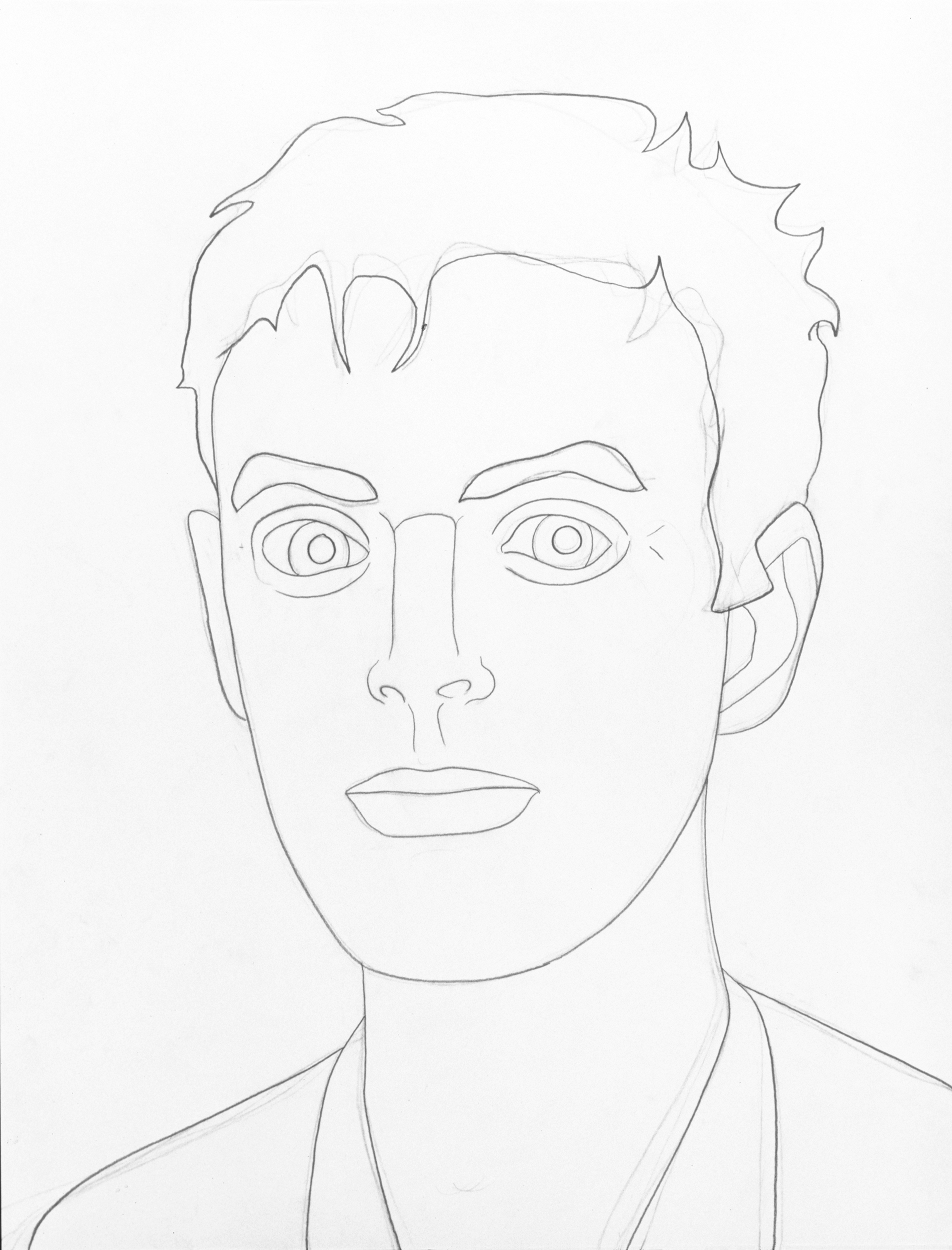 Self-portrait, drawing by Wouter van Riessen