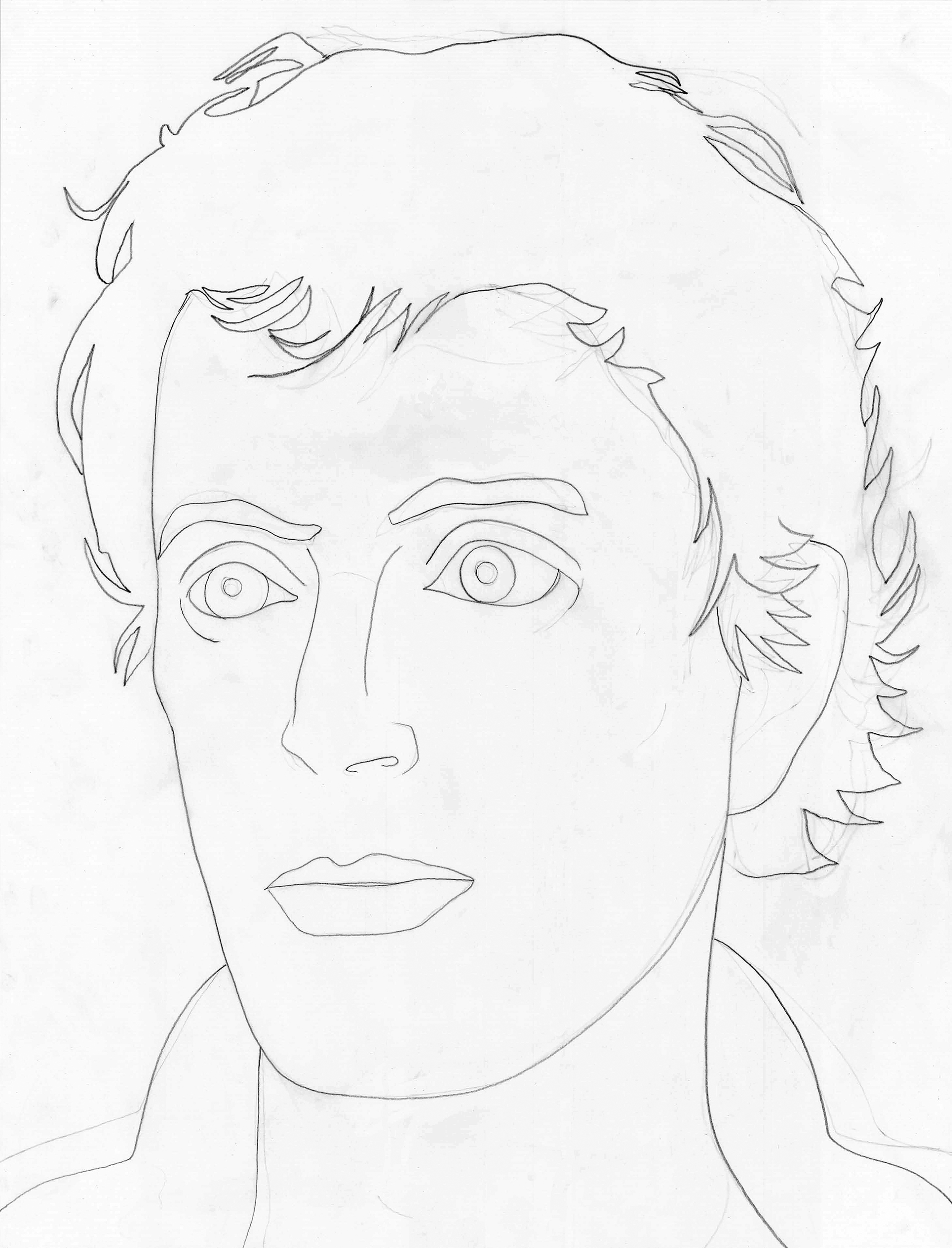 Self-portrait, drawing by Wouter van Riessen
